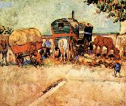 Encampment of Gypsies with Caravan, Vincent Van Gogh